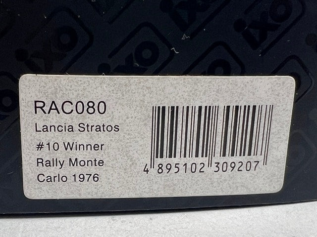 1:43 ixo RAC080 Lancia Stratos Monte Carlo Rally 1976 #10 S. Munari S. Maiga model car