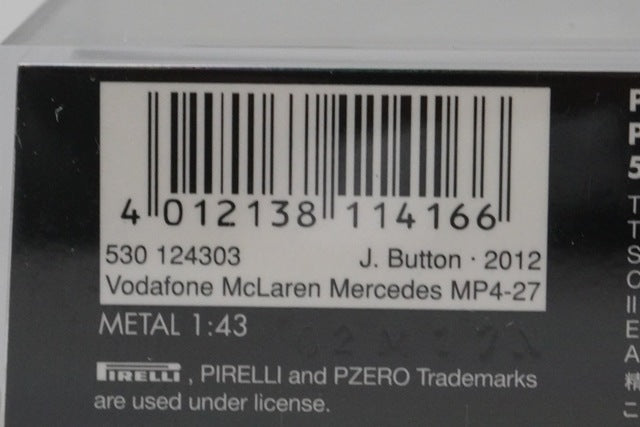 1:43 MINICHAMPS 530124303 McLaren Mercedes MP4-27 2012 #3 model car