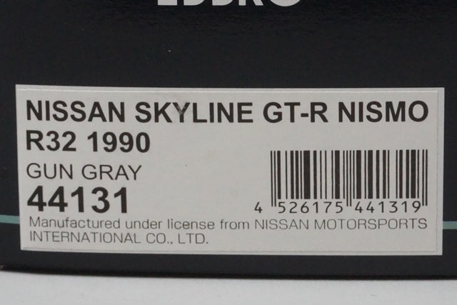 1:43 EBBRO 44131 Nissan Skyline GT-R Nismo R32 1990 Gun Gray model car