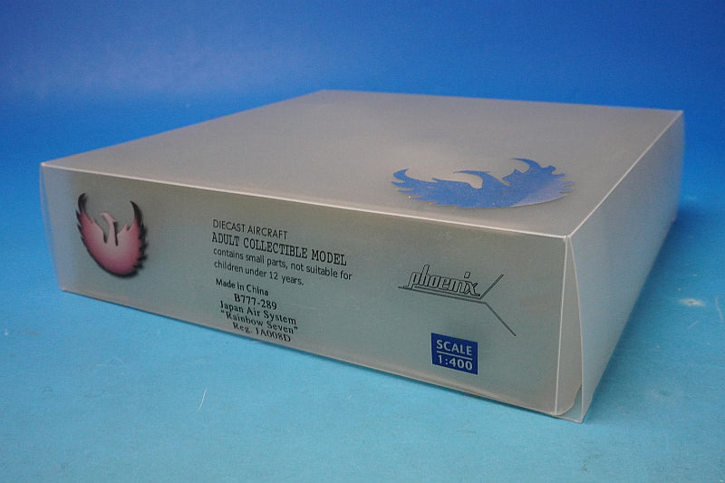 1:400 B777-289 JAS Rainbow Seven JA008D Phoenix airplane model