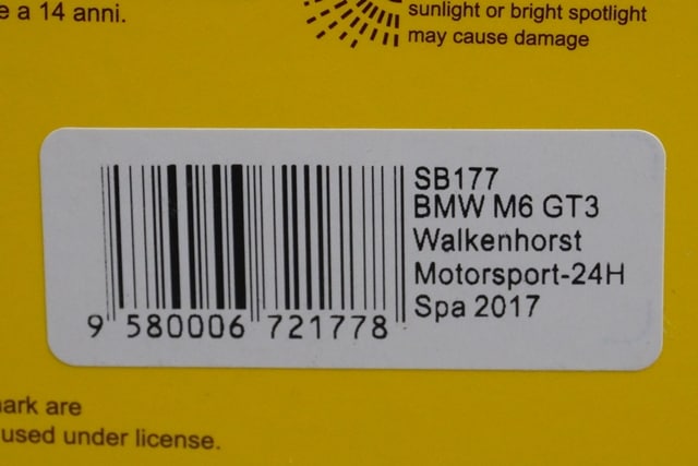 1:43 SPARK SB177 BMW M6 GT3 Walkenhorst Motorsport SPA 24h 2017 #35 model car