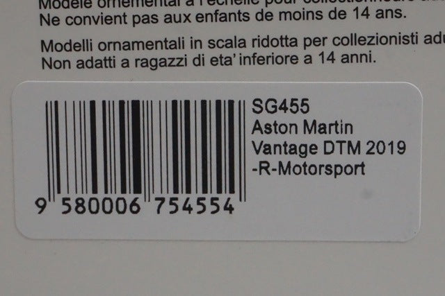 1:43 Spark SG455 Aston Martin Vantage DTM R Motorsport 2019 #3 P.D. Resta