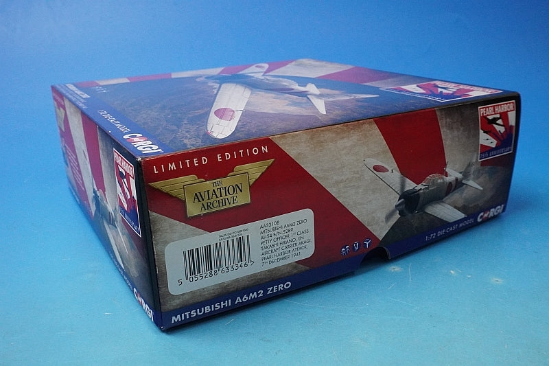 1:72 Mitsubishi A6M2 Zero Type 21 Carrier Fighter IJN Flight Sergeant Hirano aboard the aircraft carrier Akagi AI-154 AA33108 Corgi airplane model