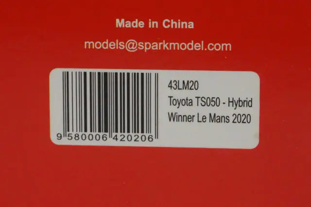 1:43 Spark 43LM20 Toyota TS050 Hybrid Gazoo Racing Le Mans 24 Hours Winner 2020 #8