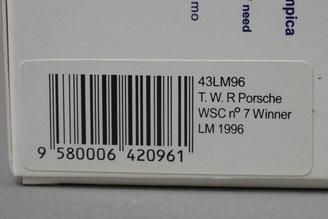 1:43 SPARK 43LM96 T.W.R Porsche WSC Le Mans 24h 1996 #7 model car