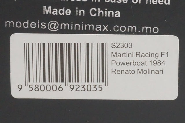 1:43 Spark S2303 Martini Racing F1 Powerboat 1984 #18 R. Molinari model car