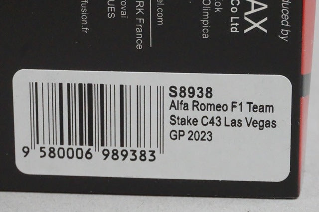 1:43 Spark S8938 Alfa Romeo F1 Team Stake C43 Las Vegas GP 2023 #77 V. Bottas model car