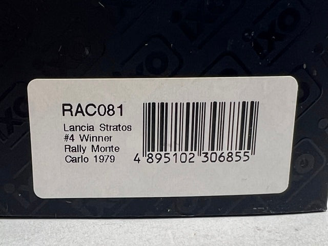 1:43 ixo RAC081 Lancia Stratos Chardonnet Monte Carlo Rally 1979 #4 B. Darniche A. Mahe model car