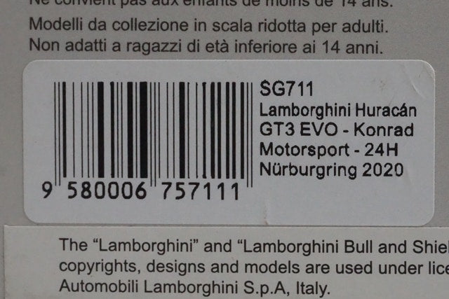 1:43 SPARK SG711 Lamborghini Huracan GT3 EVO Konrad Motorsport Nurburgring 24h 2020 #100 #21