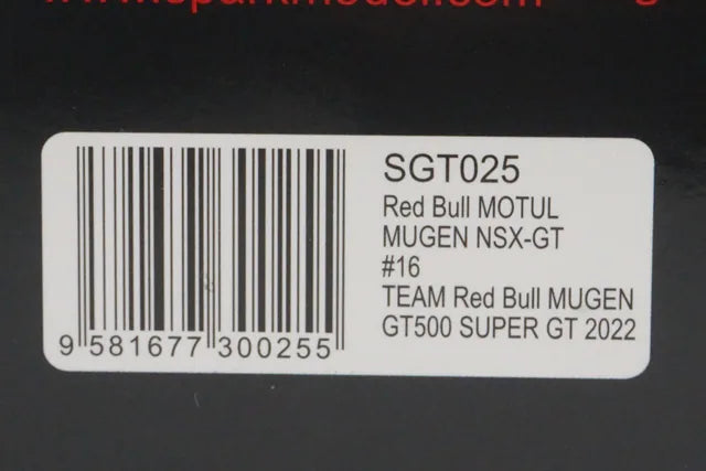 1:43 SPARK SGT025 Honda Red Bull MOTUL MUGEN NSX-GT GT500 Super GT 2022 #16