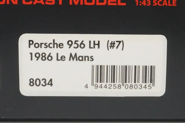 1:43 HPI 8034 Porsche 956 LH Le Mans 1986 #7 Takakyu