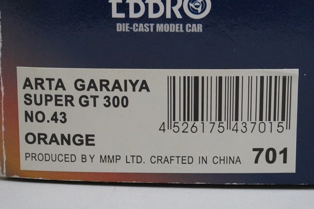 1:43 EBBRO 43701 ARTA Garaiya Super GT300 2005 #43 Orange model car