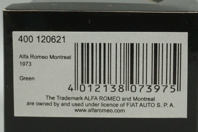 1:43 MINICHAMPS 400120621 Alfa Romeo Montreal 1973 Green model car