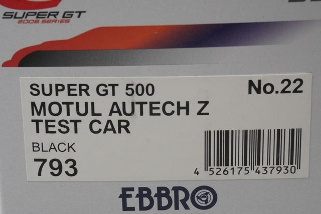 1:43 EBBRO 43793 Nissan MOTUL AUTECH Z Super GT Test Car 2006 #22 model car