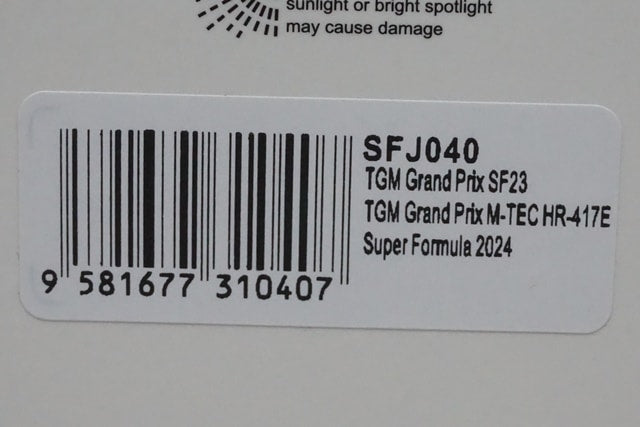 1:43 Spark SFJ040 Honda TGMGP SF23 Super Formula 2024 #53 Juju Noda model car