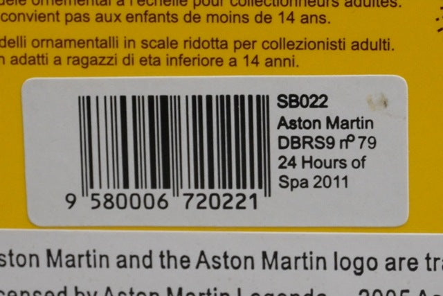 1:43 SPARK SB022 Aston Martin DBRS9 SPA 24h 2011 #79 model car