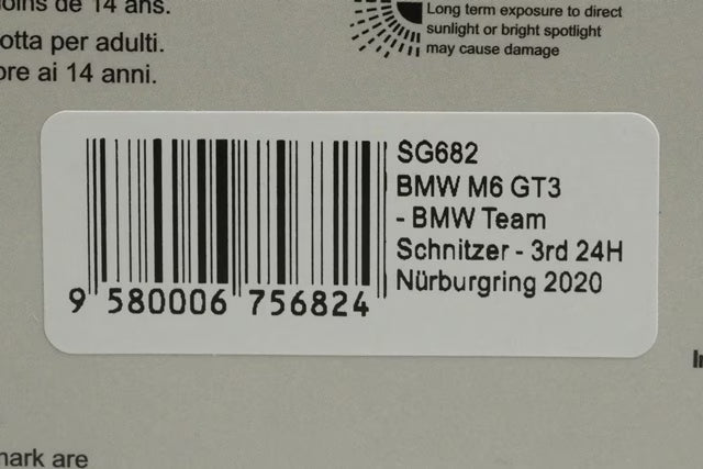 1:43 SPARK SG682 BMW M6 GT3 BMW Team Schnitzer Nurburgring 24h 2020 #42