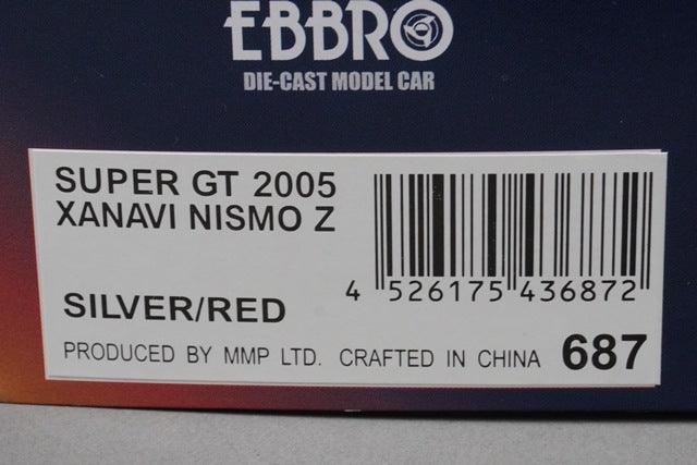 1:43 EBBRO 43687 Nissan ZANAVI NISMO Z Super GT500 2005 #1 model car