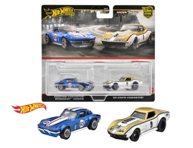 HRR80-9866 Hot Wheels Premium 2-Pack '69 COPO Corvette/Custom Corvette "Stingray" Coupe