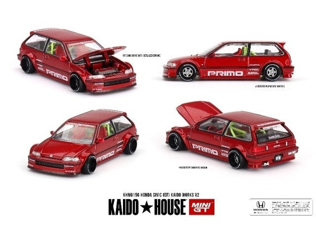 KHMG156 TSM MINI-GT 1:64 Honda Civic EF Kaido Works V2 (Left-hand drive)