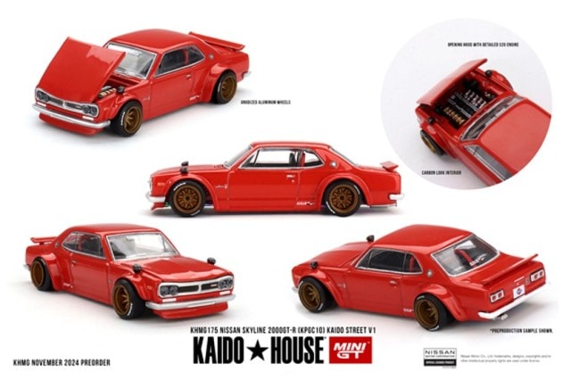 KHMG175 TSM MINI-GT 1:64 Nissan Skyline 2000GT-R (KPGC10) Kaido Works V1 RHD