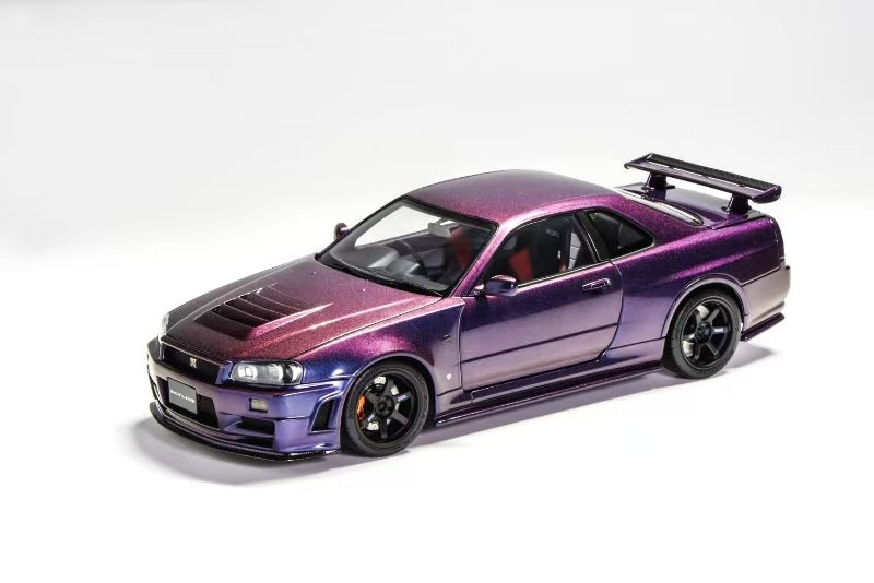 M83410 MOTORHELIX 1:18 NISSAN SKYLINE GT-R R34 NISMO MIDNIGHT PURPLE III model car