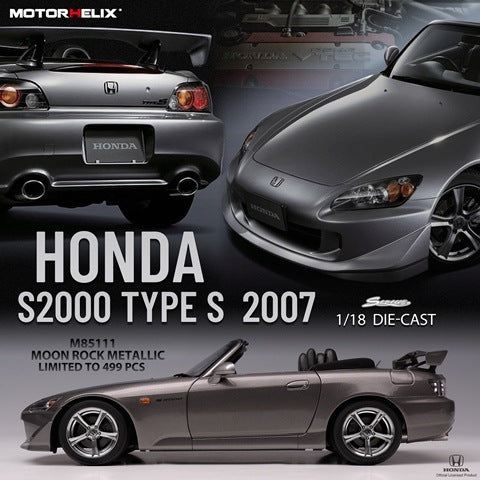 M85111 MOTORHELIX 1:18 HONDA S2000 TYPE S 2007 MOONROCK METALLIC model car