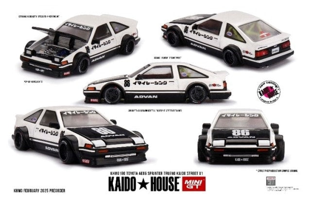 KHMG180 TSM MINI-GT x KAIDO HOUSE 1:64 Toyota AE86 Sprinter Trueno Kaido Street V1 (Right-hand drive)
