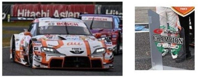 43SGT2024 Spark 1:43 Toyota au TOM'S GR Supra #36 TGR TEAM au TOM'S Champion GT500 SUPER GT 2024 with CHAMPION BOARD Sho Tsuboi - Kenta Yamashita