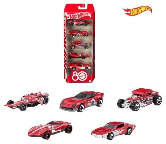 JGK08-9866 Hot Wheels Mattel 80th Anniversary 5 Pack
