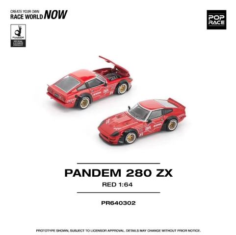 Pre-order ] PR640302 POP RACE 1:64 Pandem 280ZX RED (NEW TOOLING