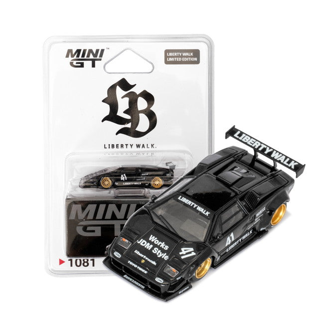 MC256-BK TSM MINI-GT 1:64 Lamborghini Countach LB-WORKS Black