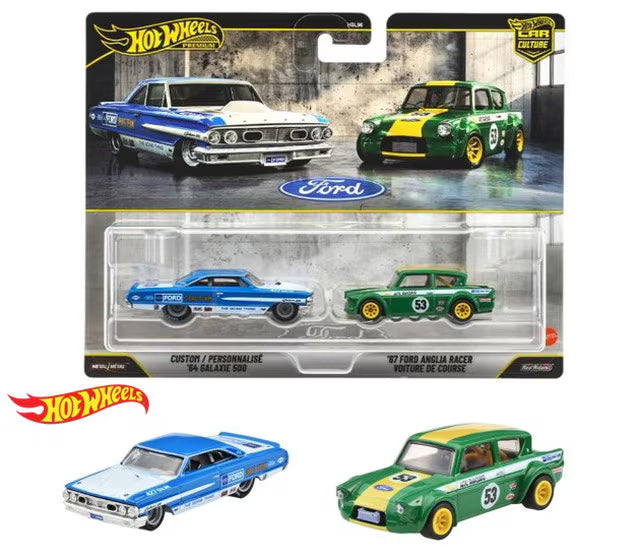 JHW50-9866 Hot Wheels Premium 2-Pack: Custom '64 Galaxie 500 / '67 Ford Anglia Racer