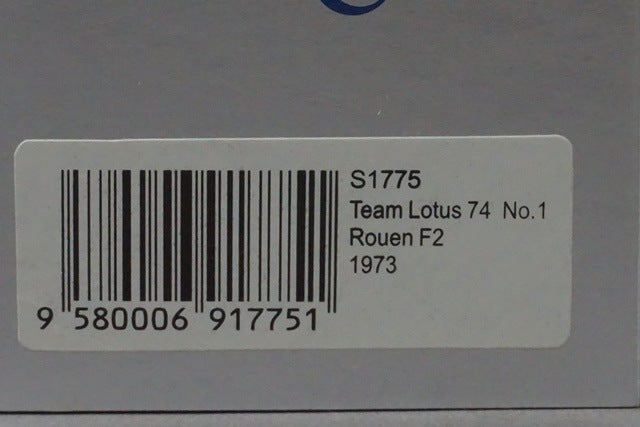 1:43 Spark S1775 Team Lotus 74 Rouen F2 1973 #1 E. Fitzipaldi model car