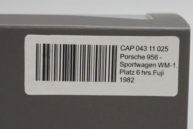 1:43 Spark CAP04311025 Kartima Custom Porsche 956 Sportwagen WM 1.Platz Fuji 6 hrs. 1982 #1 Rothmans Specification