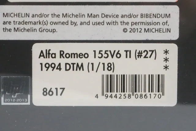 1:18 HPI 8617 Alfa Romeo 155V6 TI DTM 1994 #27 model car