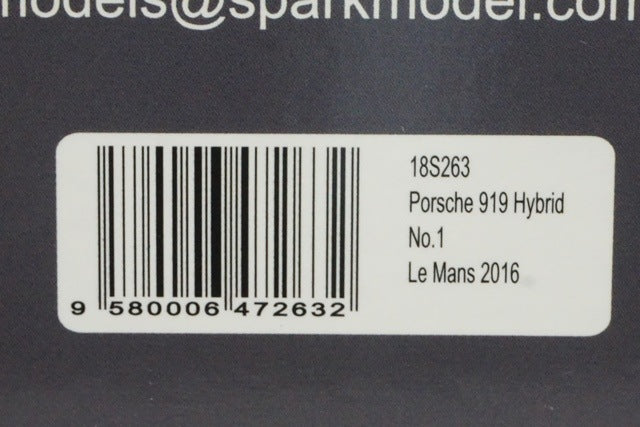1:18 SPARK 18S263 Porsche 919 Hybrid LM 2016 #1