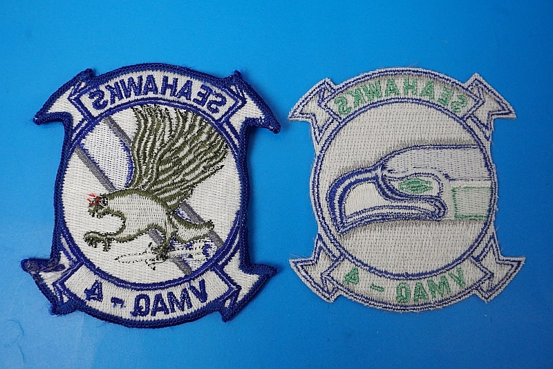 Patch USMC VMAQ-4 4th Electronic Tactical Attack Squadron Seahawks 2-piece set without hook and loop