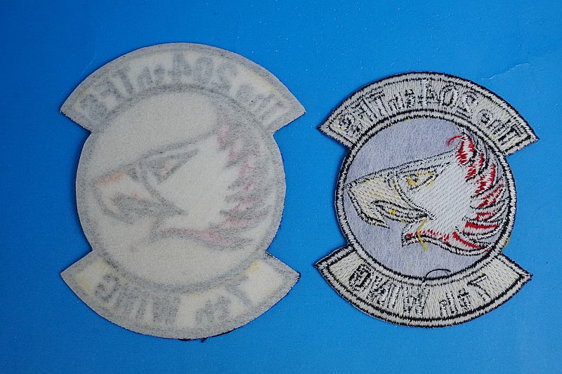Patch JASDF 204th Squadron 7th Wing Eagle Head Hyakuri Air Base High Visibility 2-Piece Set without hook and loop