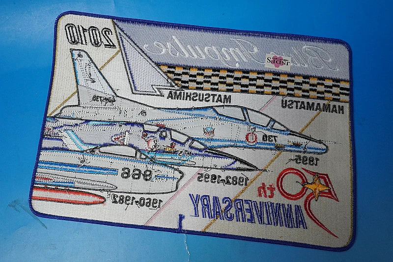Patch JASDF Air Self-Defense Force Blue Impulse 50th Anniversary Square Pig Patch (No Velcro)