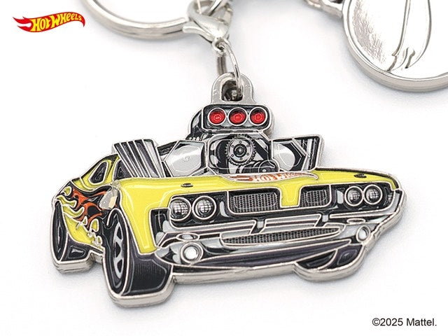 HWU87907 Hot Wheels Keychain RODGER DODGER Yellow Size: W4.5cm, Material: Zinc alloy, iron