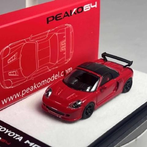 PE64902 peako 1:64 Toyota MR-S 1999 Red with Carbon Fiber