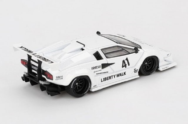 MGT00966-L TSM MINI-GT 1:64 Lamborghini Countach LB-WORKS Tokyo Auto Salon 2024 White (Left-Hand Drive)
