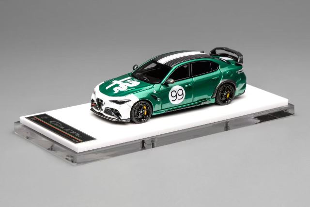 MH64009GT MOTORHELIX 1:64 Alfa Romeo Giulia GTAm Green Livery Two-Tone model car