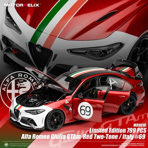 M89010 MOTORHELIX 1:18 Alfa Romeo Giulia GTAm Red Two-Tone / ltaly #69