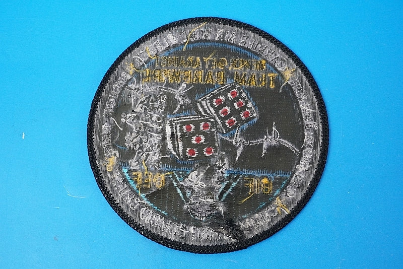 Patch USN USMC NEVER BET AGAINST TEAM BARBWIRE SUMMER 2007 COMBAT CRUISE Dice without hook and loop