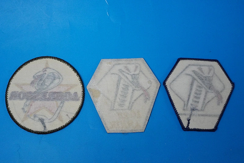 Patch JASDF Aggressor Squadron 10th Anniversary and other shoulder patches, Cobra design, 3 types, 3-piece set.without hook and loop