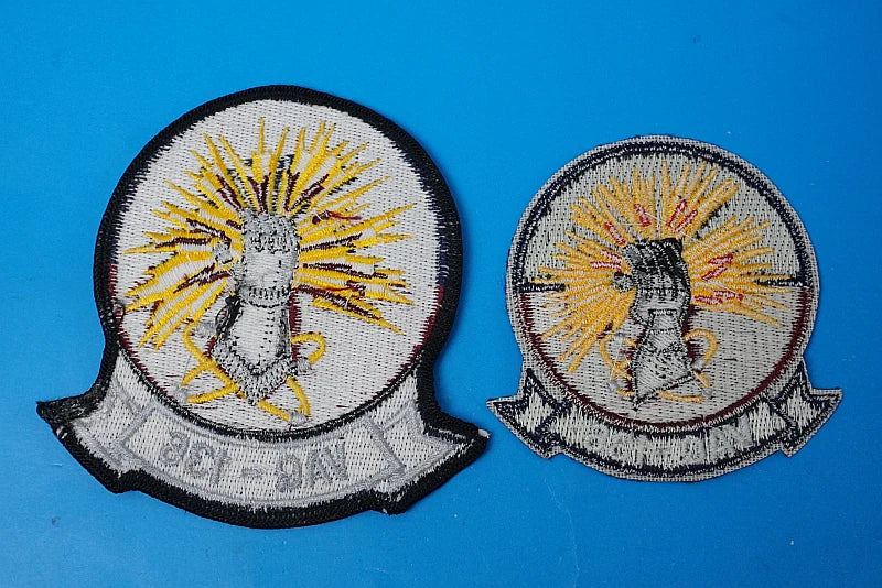 Patch USN VAQ-136/136th Electronic Combat Squadron Gauntlet High Visibility & Low Visibility Set of 2 (Large & Small) without hook and loop