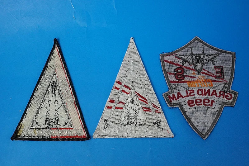 Patch USN U.S. Navy F-14 Tomcat VF-154 Black Knights Grand Slam and 3 other designs, 3-piece set, no Velcro