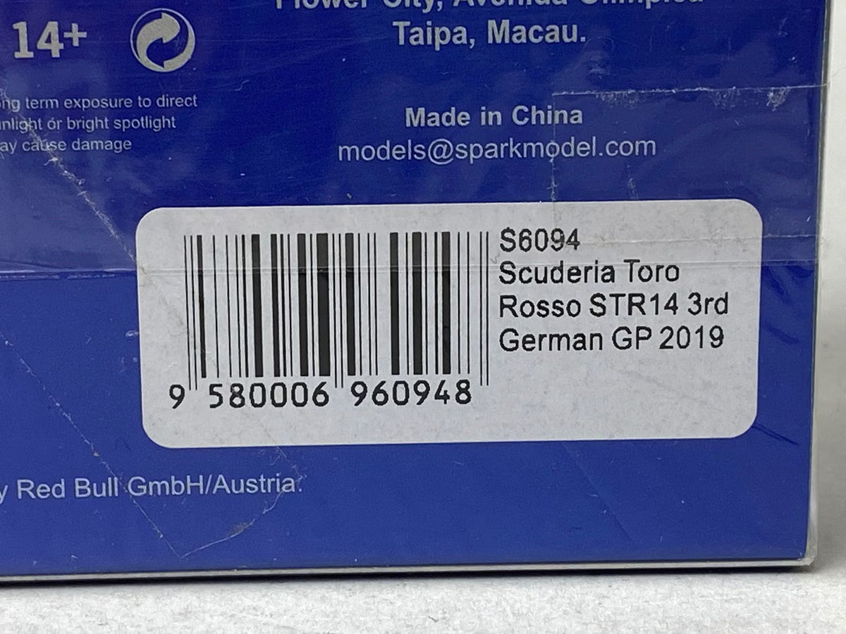 1:43 SPARK S6094 Scuderia Toro Rosso STR14 3rd German GP D. Kvyat 2019 #26